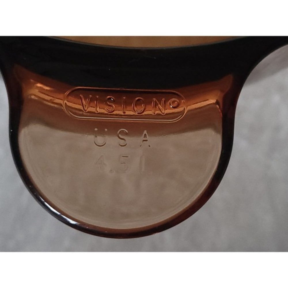 Vtg Corning Visions Amber Glass 4.5L Stock Pot Dutch Oven Made in USA - Picture 3 of 6